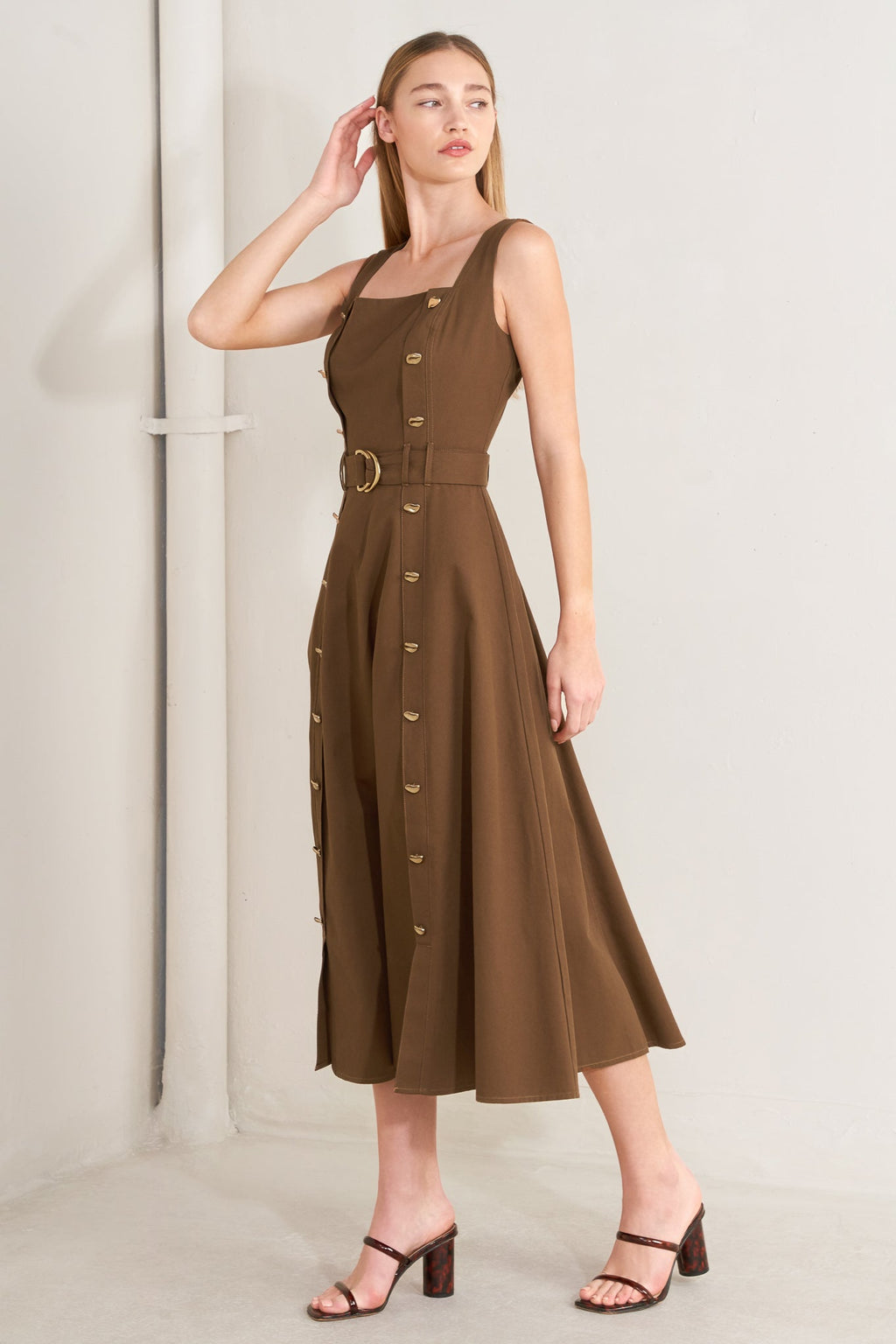 SWEET SIENNA WOVEN MIDI DRESS — additional view 5