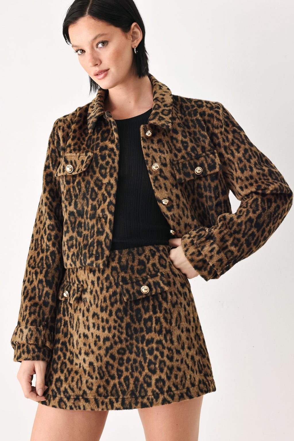 HERITAGE EDGE BROWN/BLACK WOOL-BLEND SKORT — additional view 5