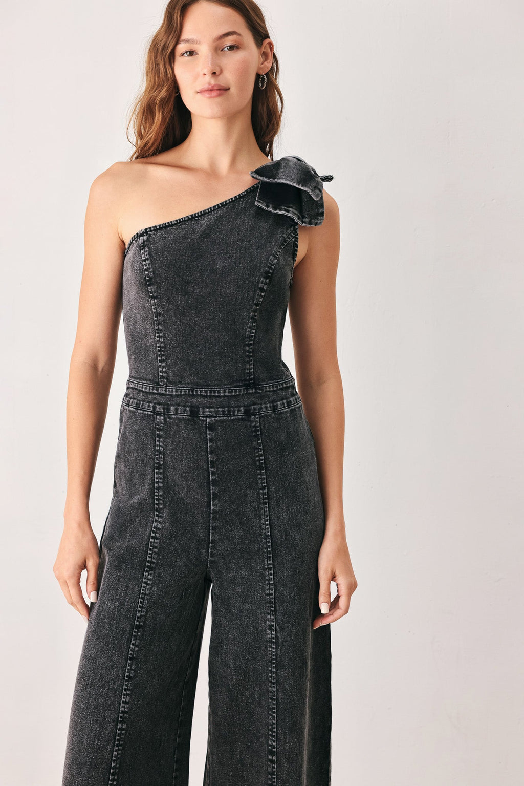 GRAPHITE PETAL EDGE DENIM JUMPSUIT — additional view 5