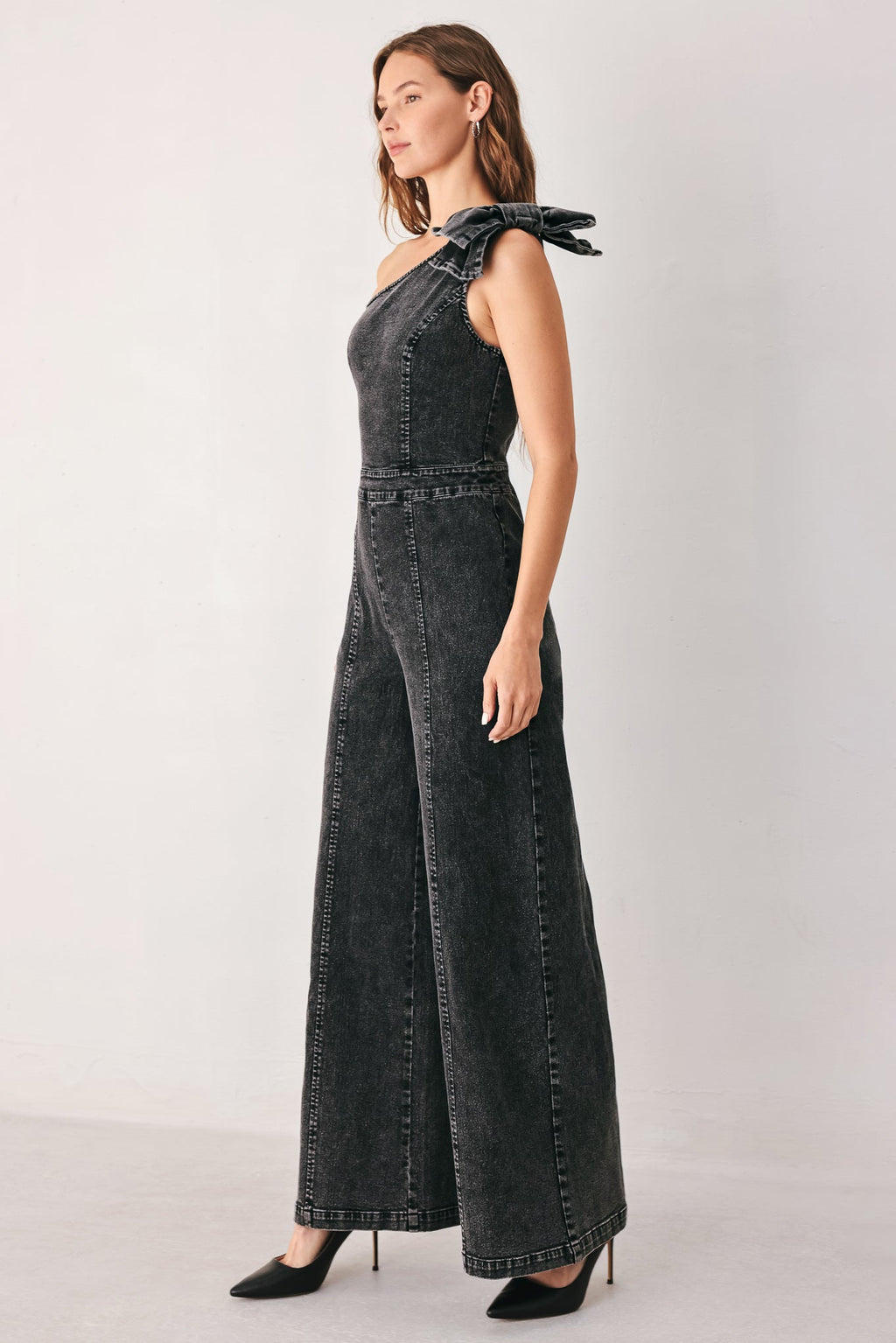 GRAPHITE PETAL EDGE DENIM JUMPSUIT — additional view 3