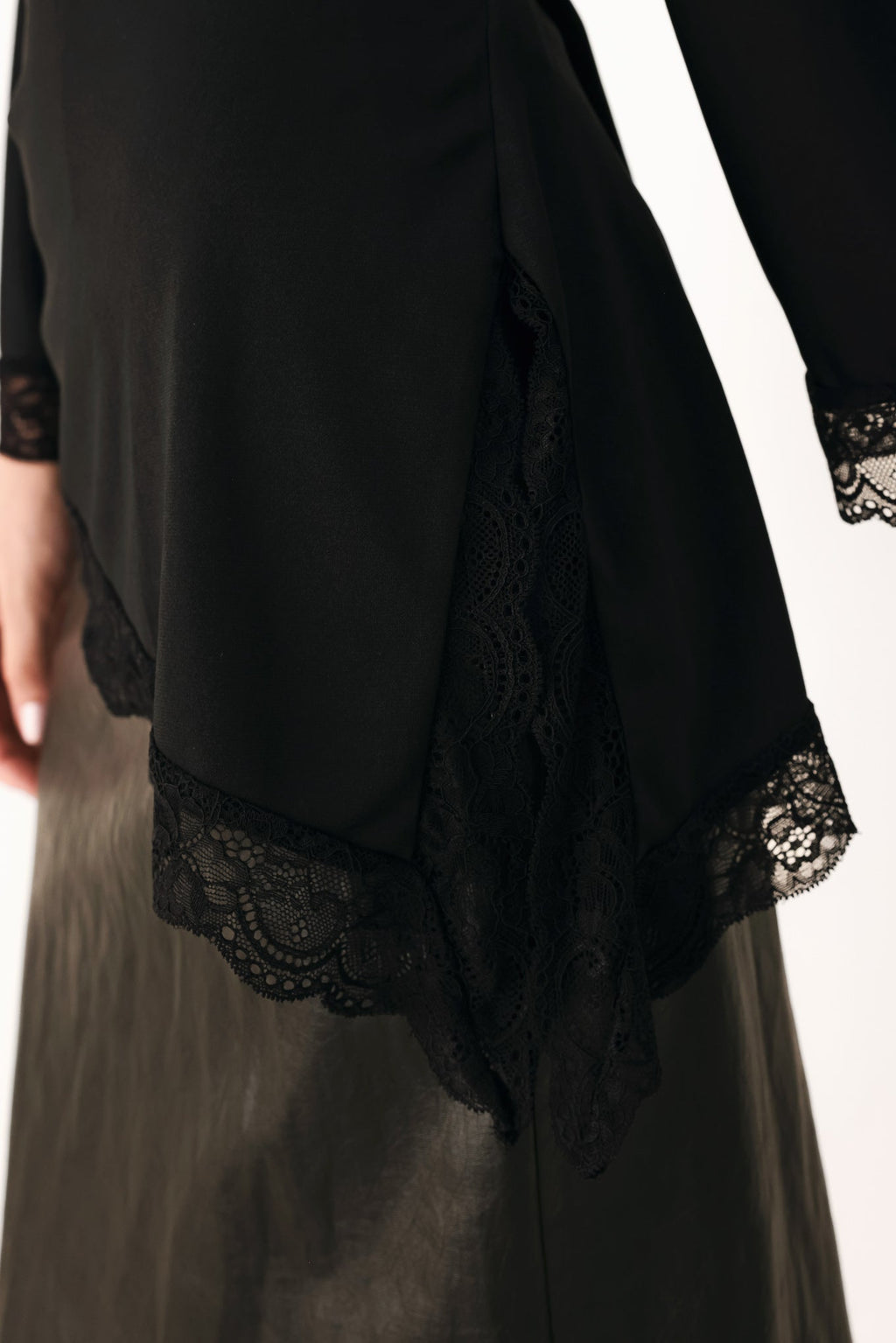 AFTER HOURS LACE TRIM ASYMMETRICAL TOP — additional view 8