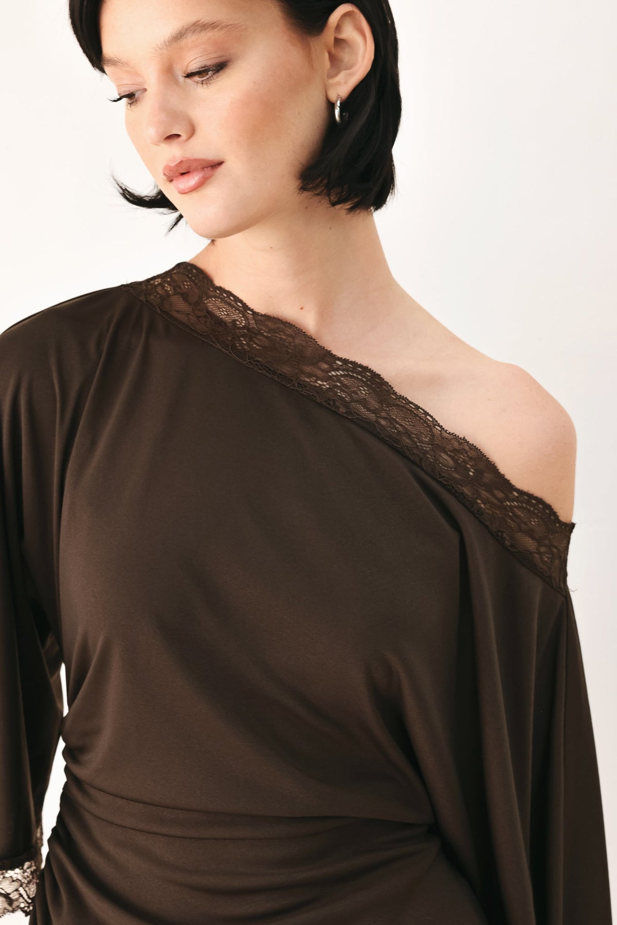 AFTER HOURS LACE TRIM ASYMMETRICAL TOP — additional view 15