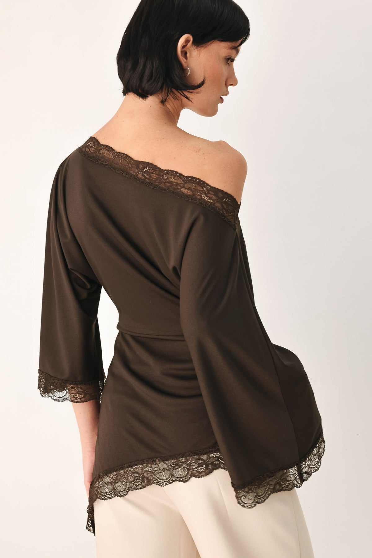 AFTER HOURS LACE TRIM ASYMMETRICAL TOP — additional view 17