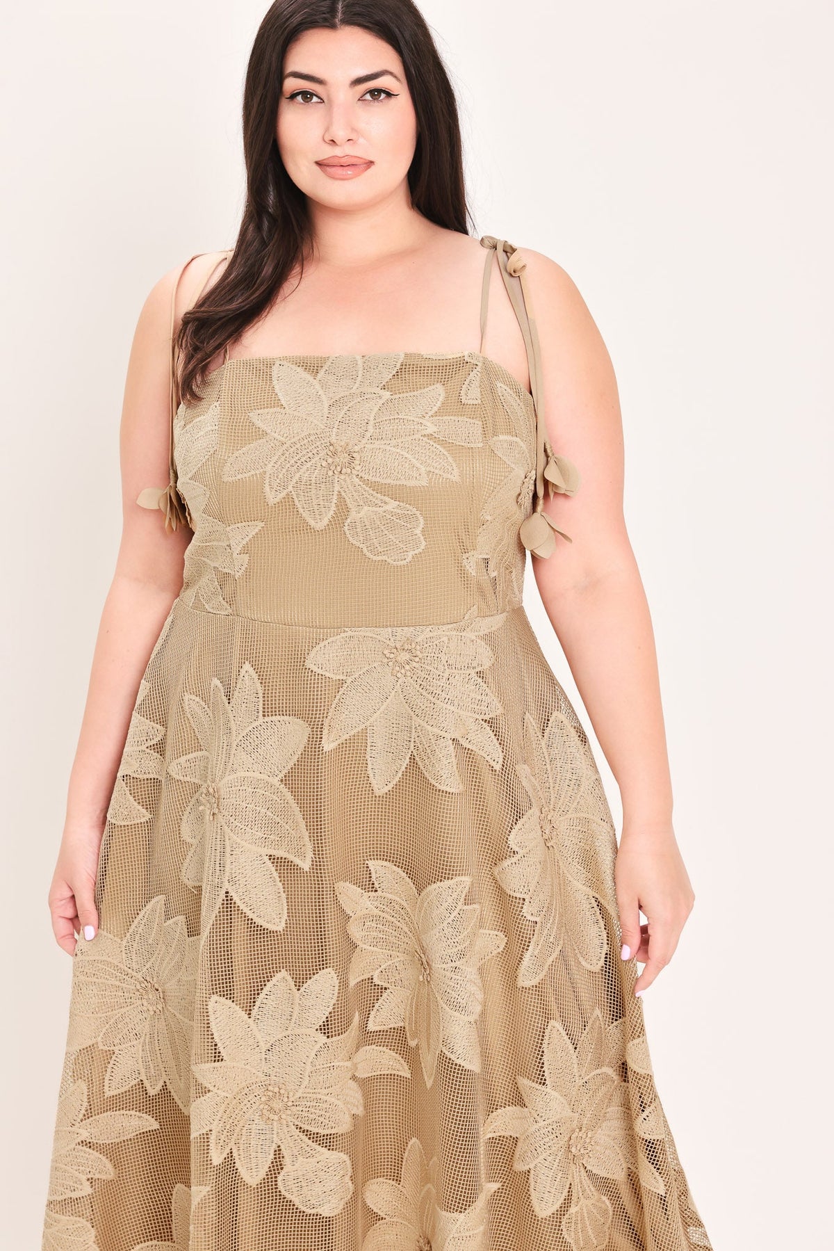 SANDY BLOOM FLORAL WOVEN LACE MIDI DRESS — additional view 22
