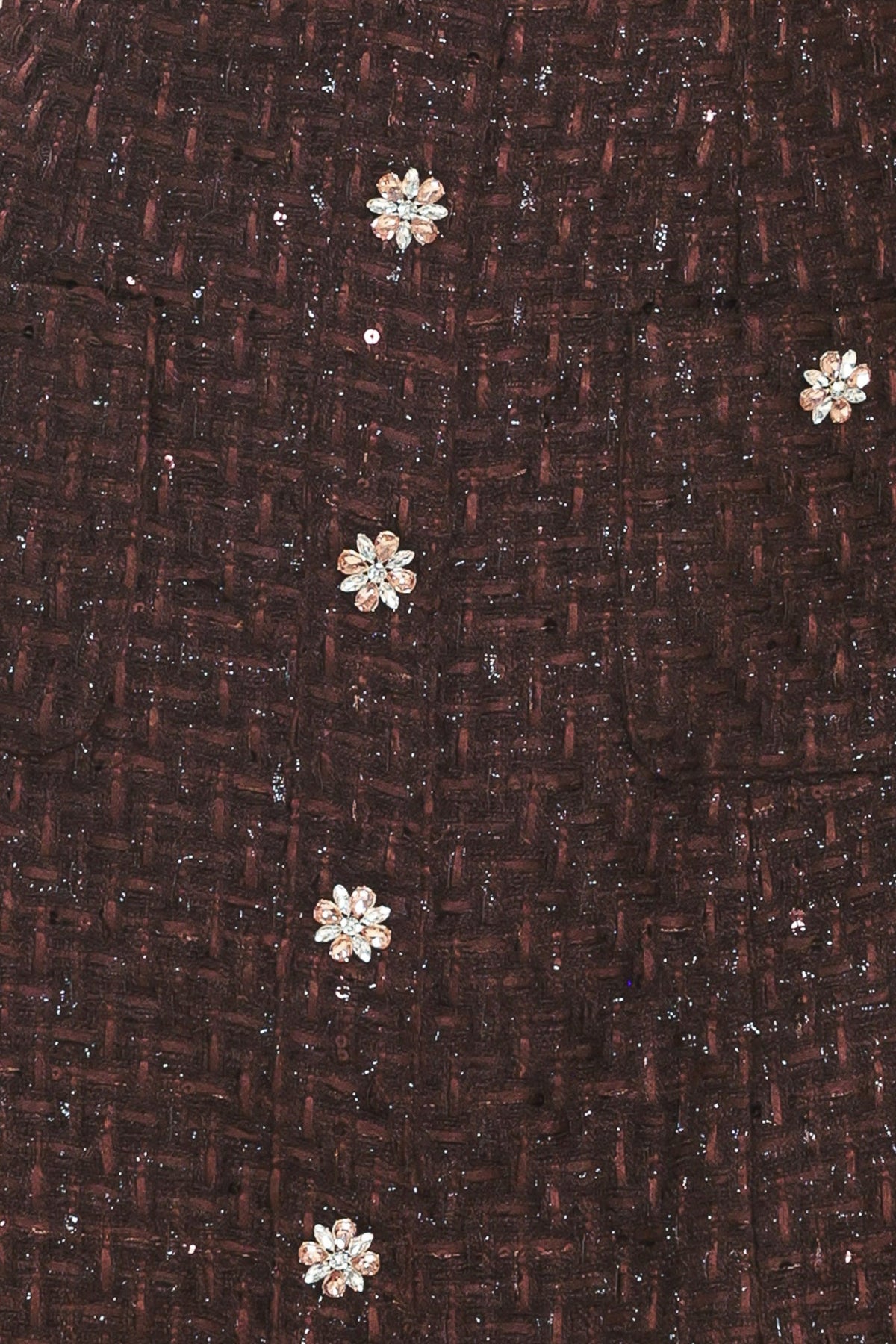CHAMPAGNE NIGHTS CHOCOLATE SEQUIN TWEED MINI DRESS — additional view 8
