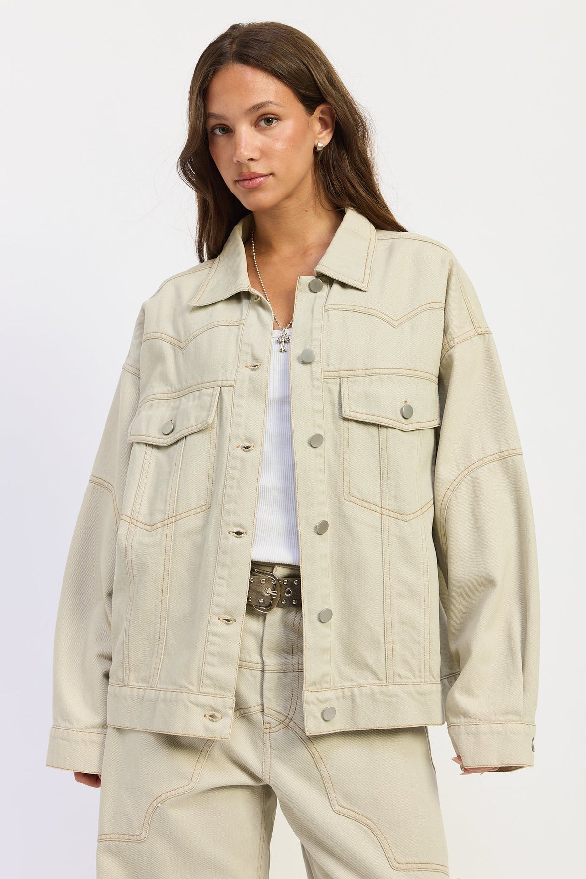 Zofia Oversized Twill Jacket