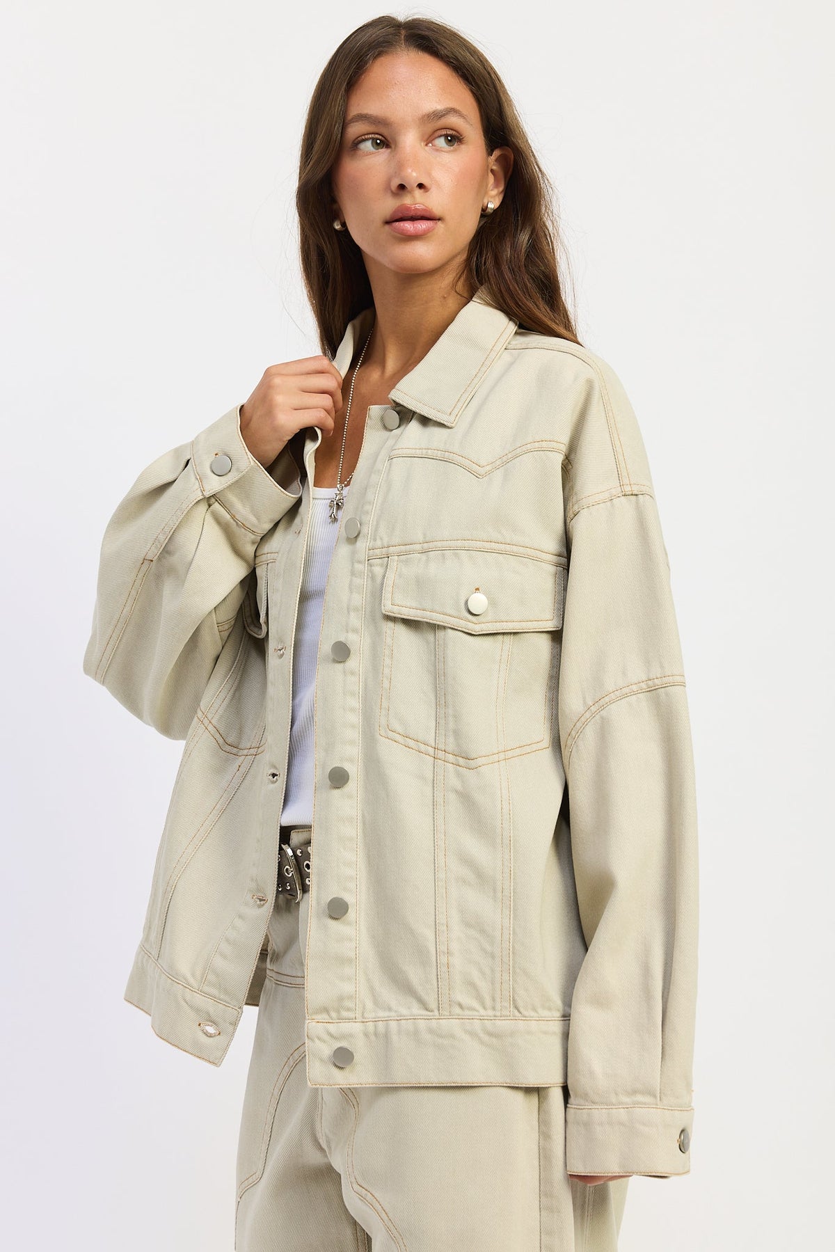 Zofia Oversized Twill Jacket