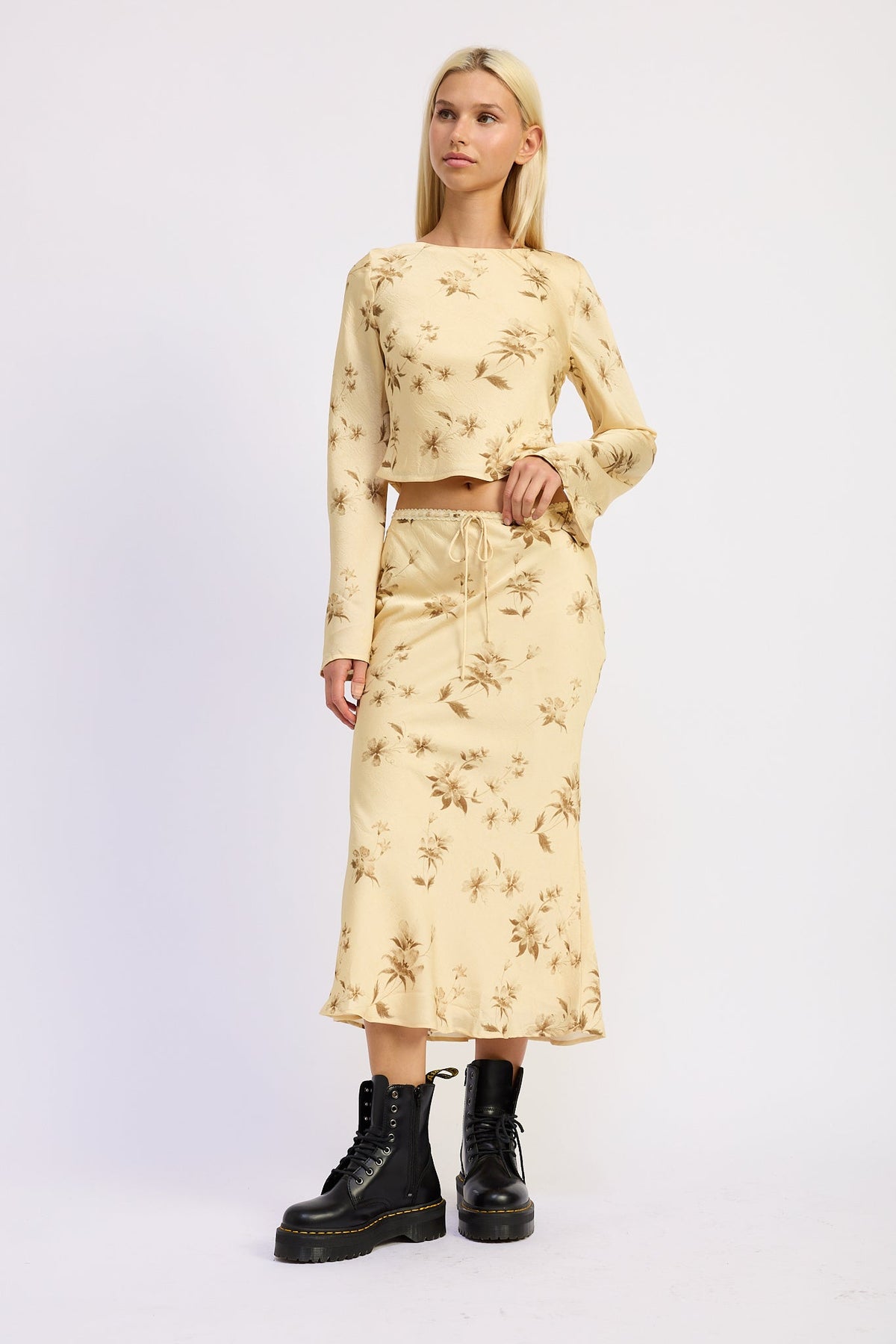 Niamh Bias-Cut Midi Skirt