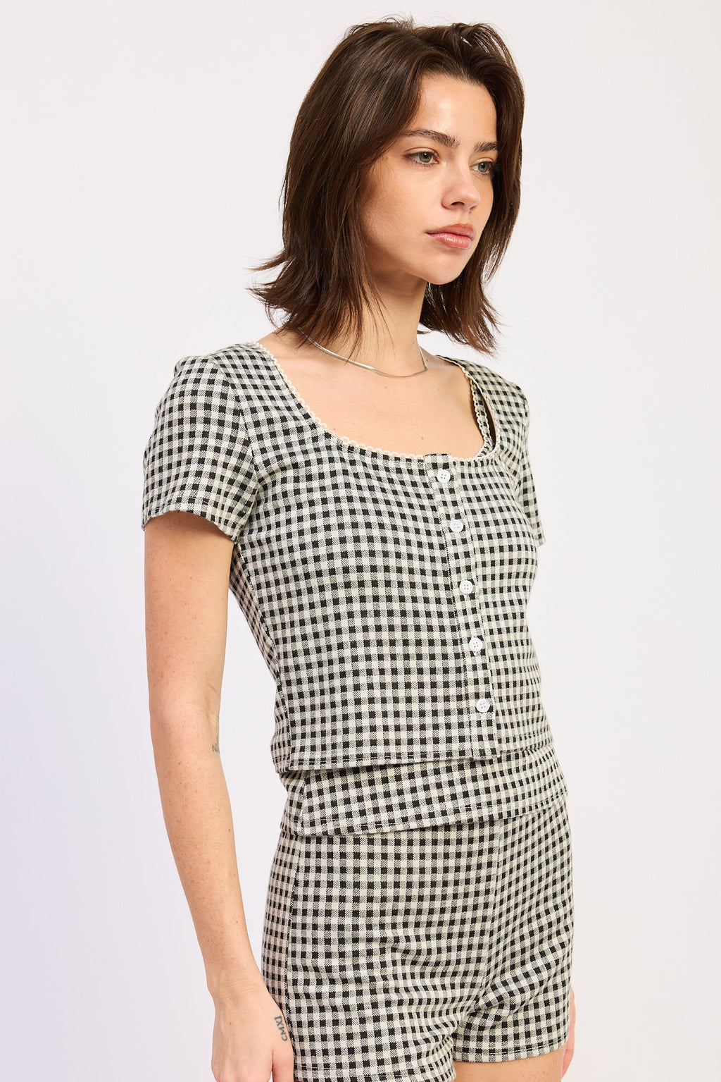 Vivia Gingham Knit Top — additional view 2