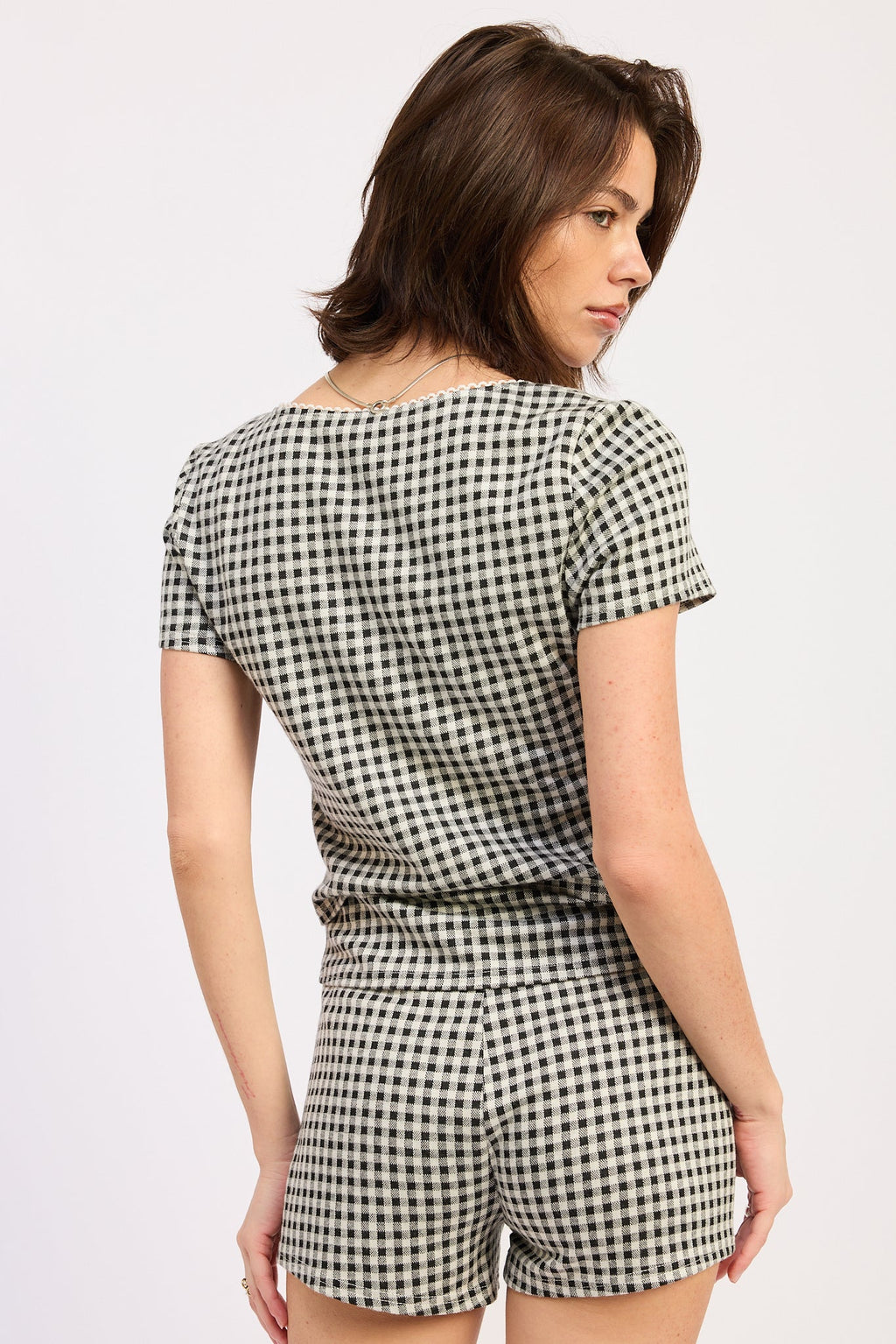 Vivia Gingham Knit Top — additional view 3