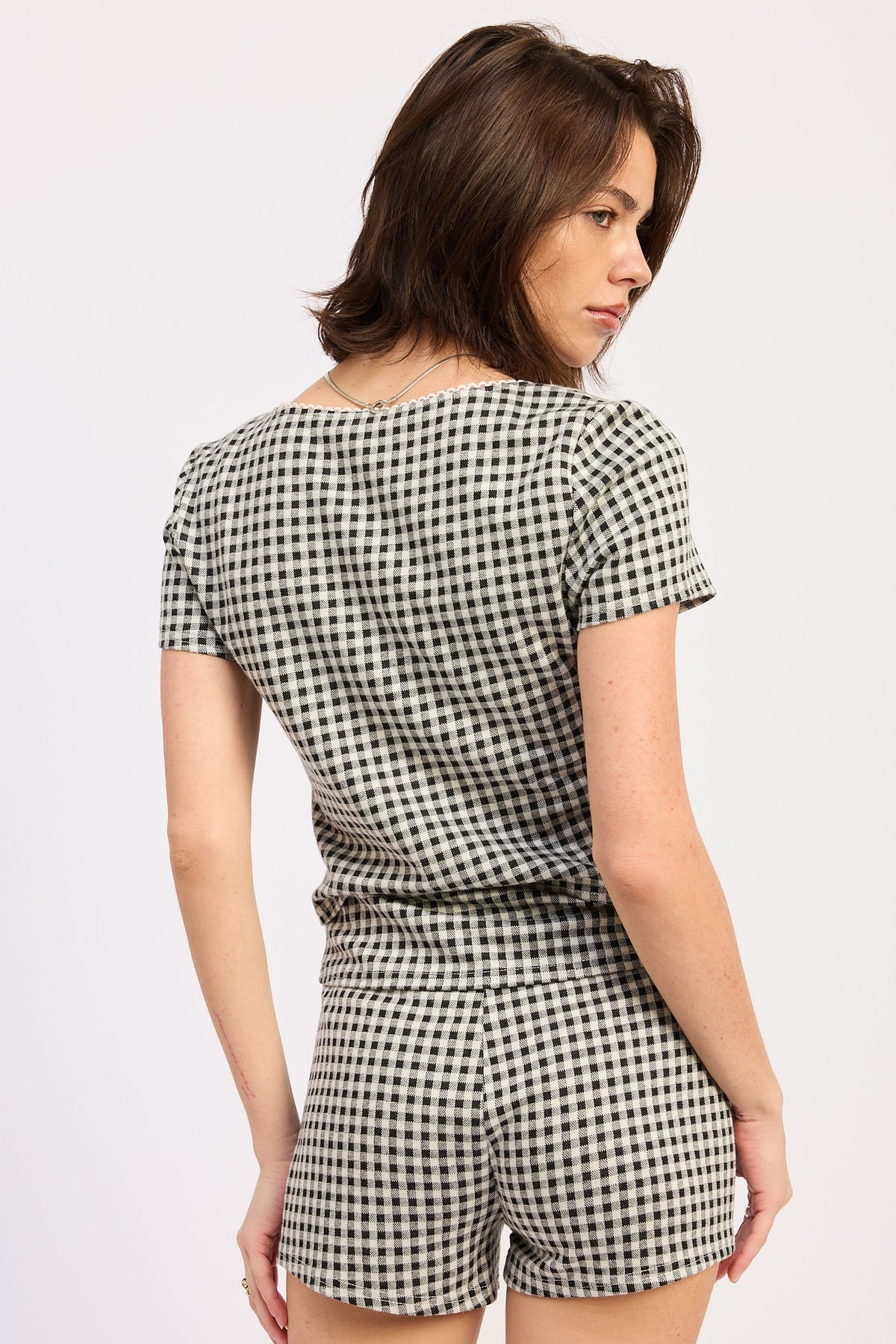 Vivia Gingham Knit Top