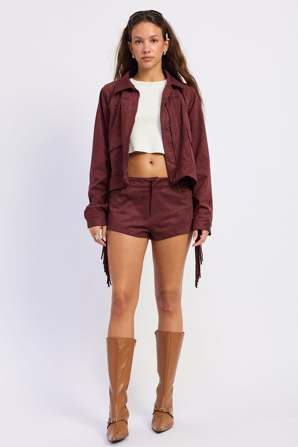 Xenia Cropped Textured Jacket — additional view 4