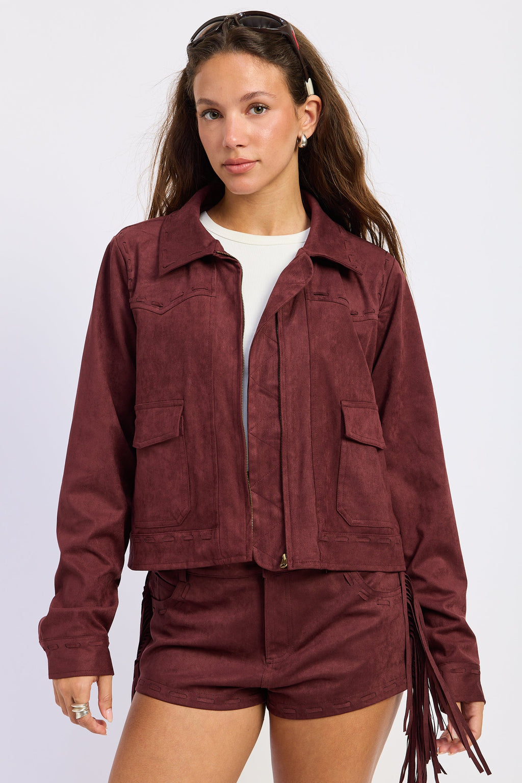 Xenia Cropped Textured Jacket