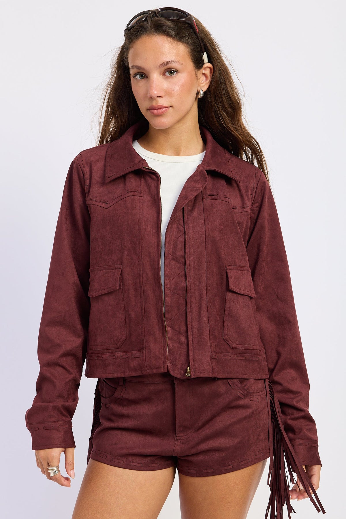Xenia Cropped Textured Jacket