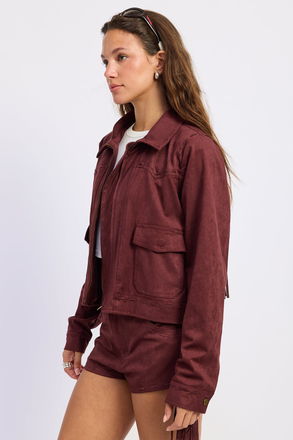 Xenia Cropped Textured Jacket — additional view 2