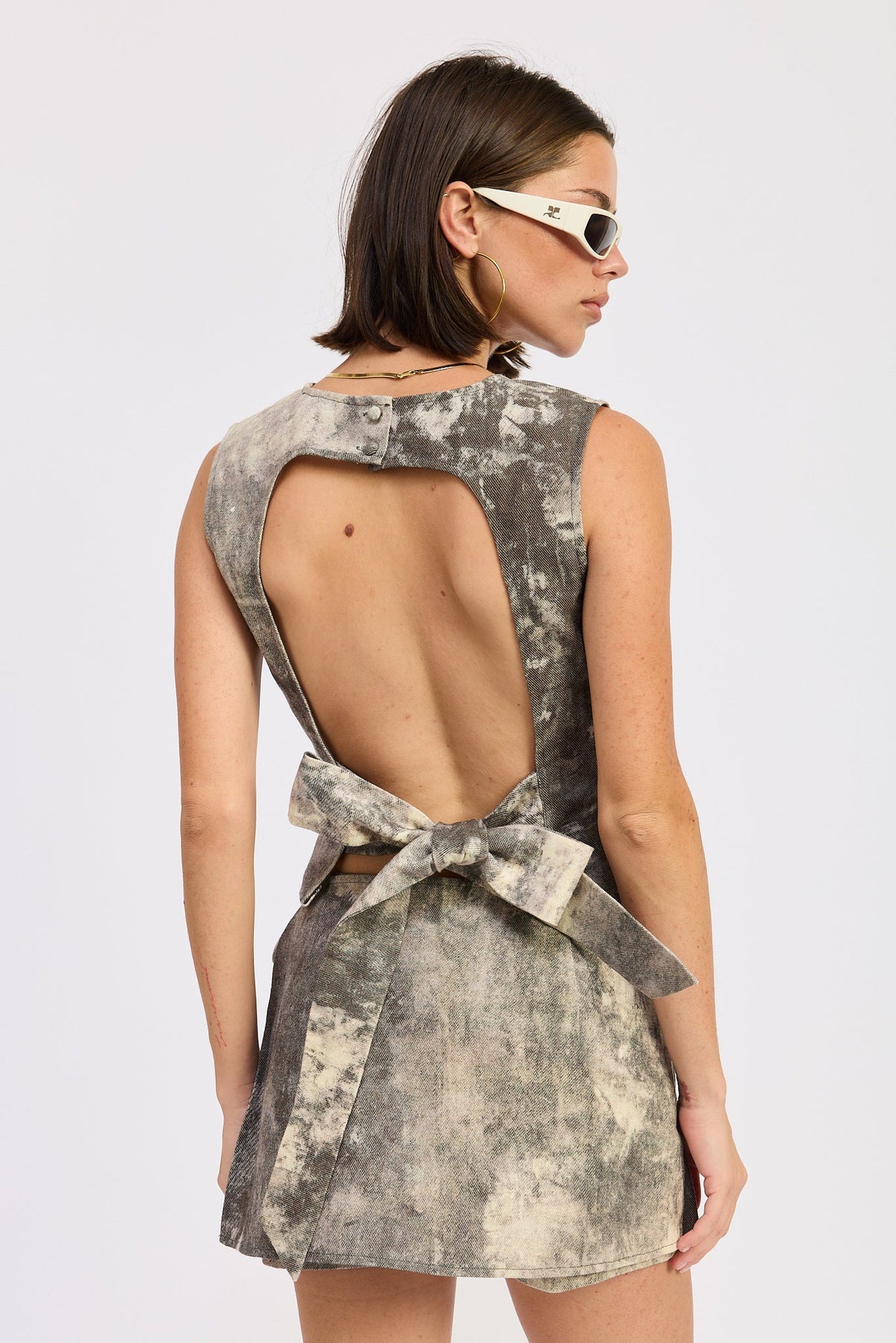 Kalani Open-Back Denim Top