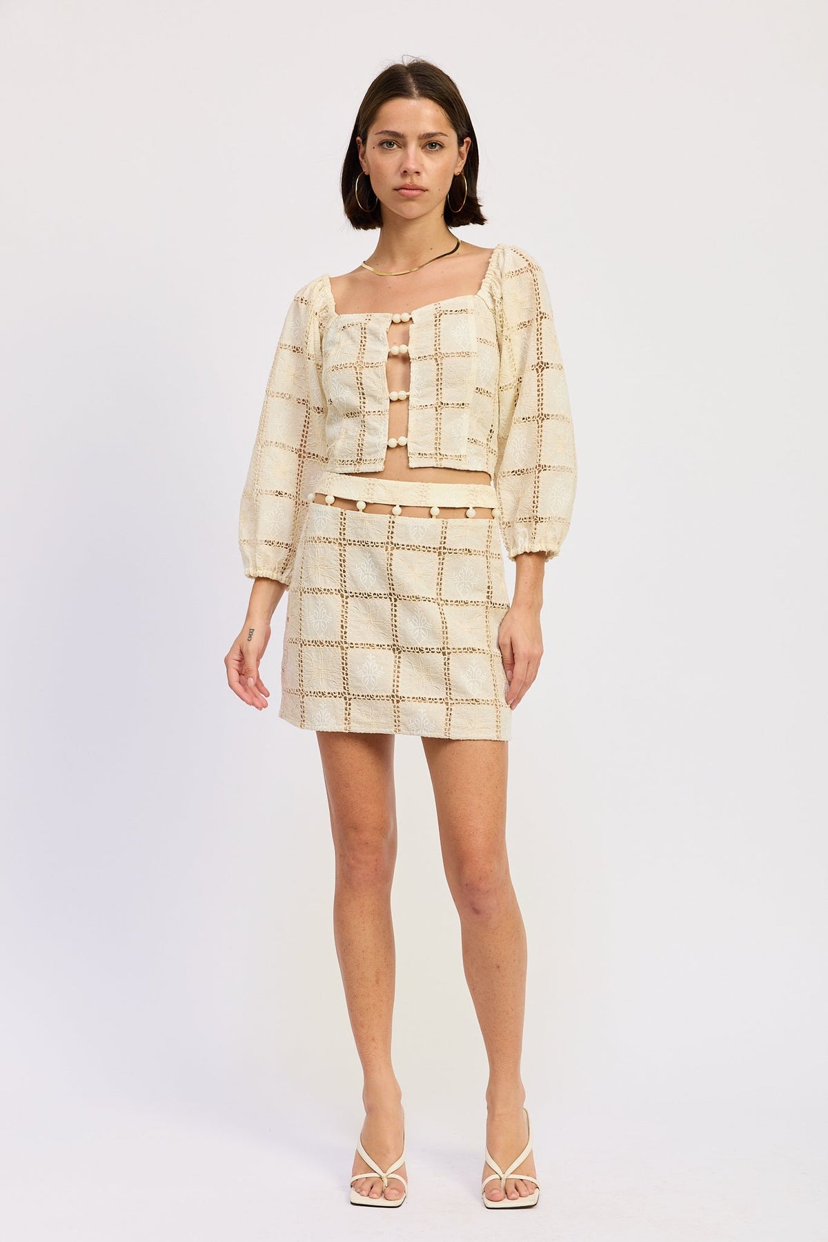 Ina Embroidered Mini Skirt