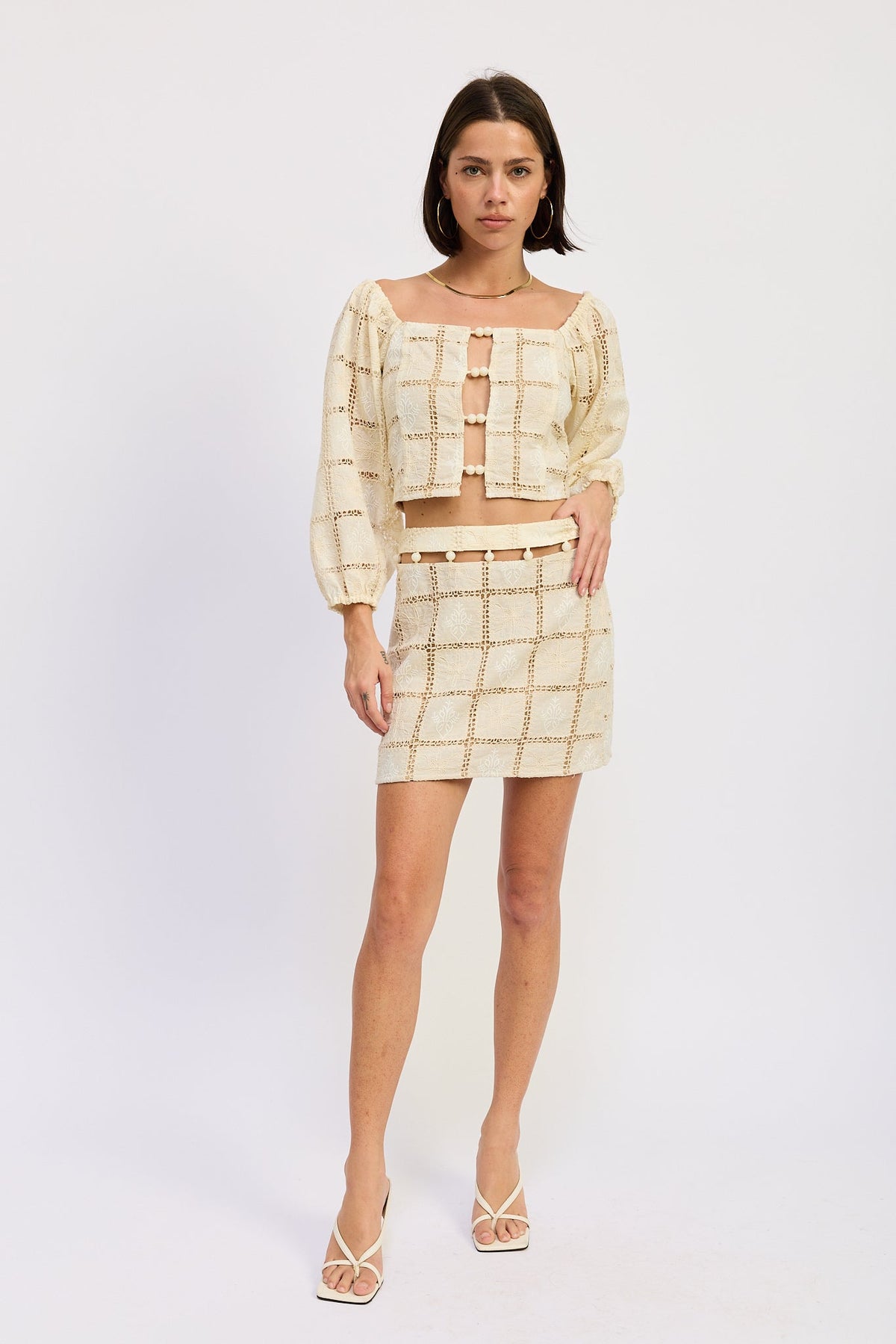Ina Embroidered Mini Skirt