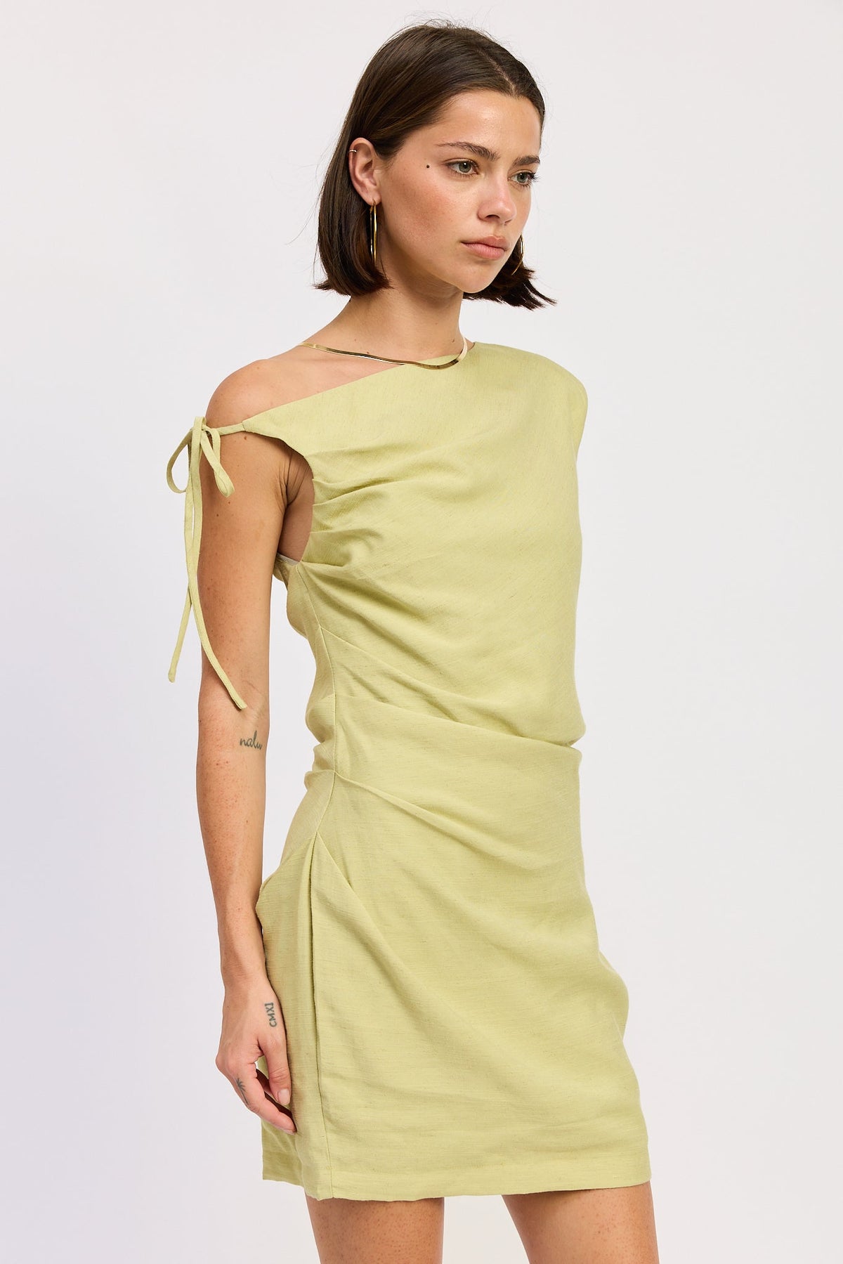 Riven Side-Tie Mini Dress