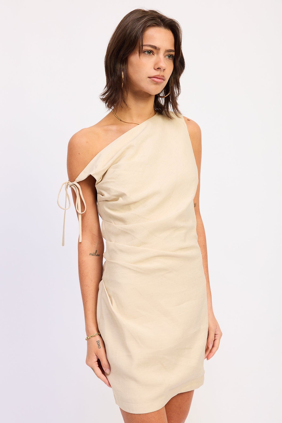 Riven Side-Tie Mini Dress