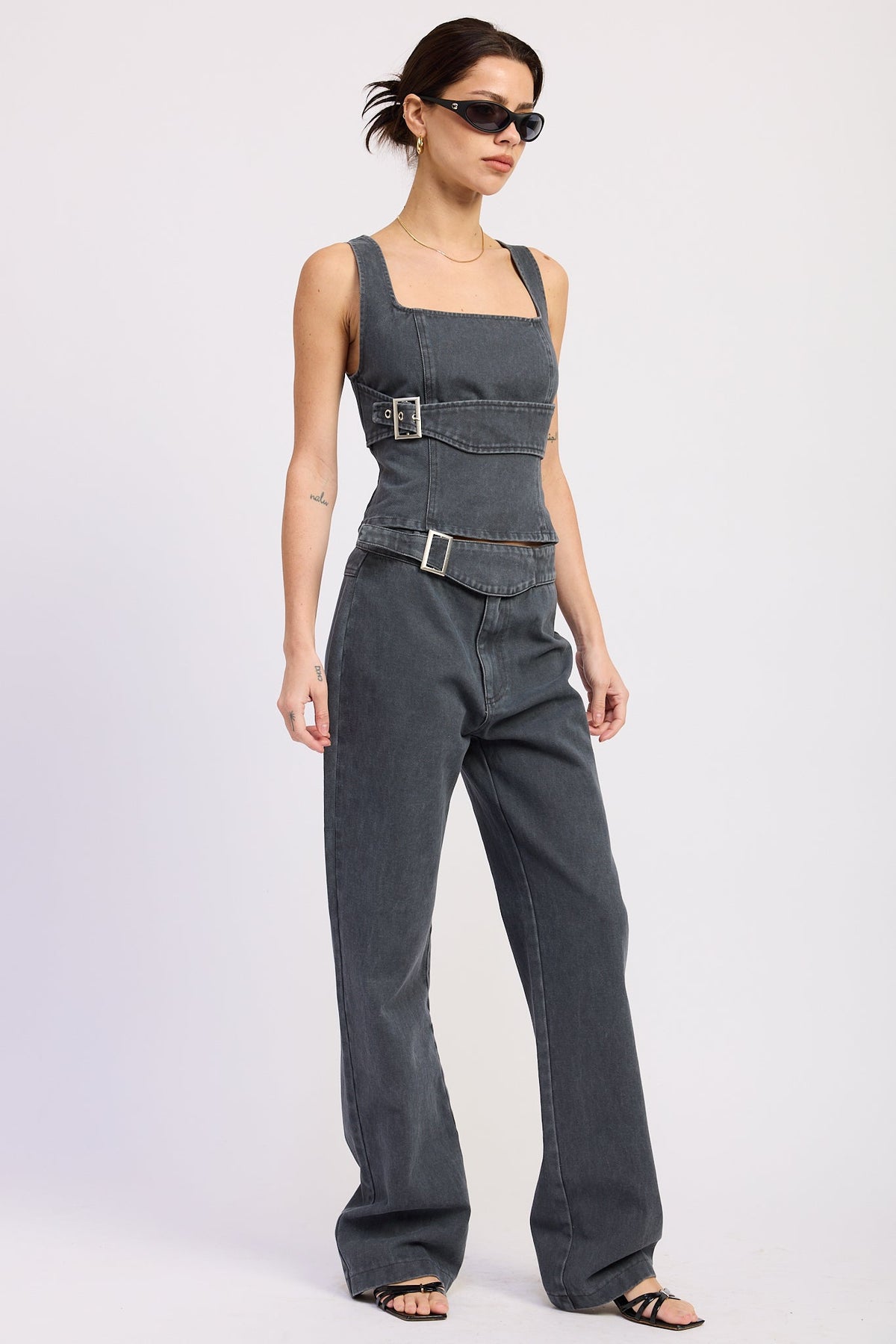 Celandine Belted Cotton Pants