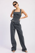 Celandine Belted Cotton Pants