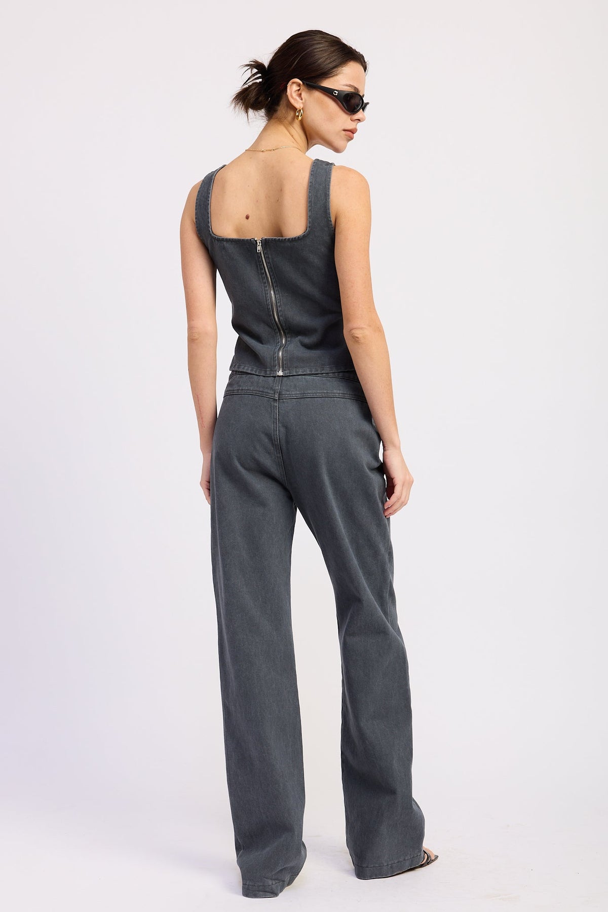 Celandine Belted Twill Vest