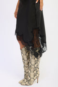 Cadence Lace-Detail Satin Skirt — additional view 4