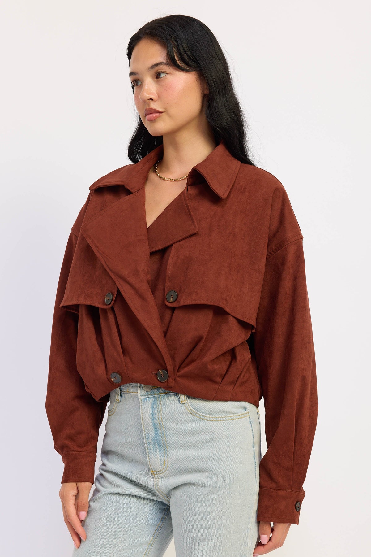 Madison Faux-Suede Trench