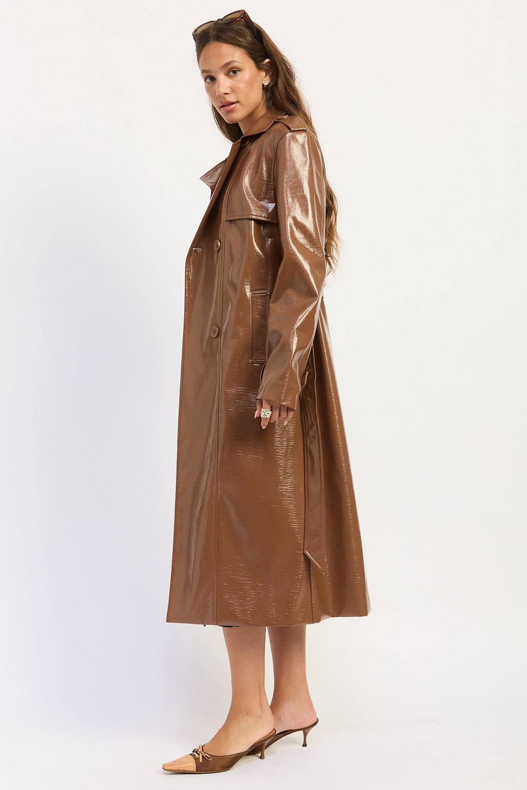 Madelyn Faux-Leather Trench — additional view 5