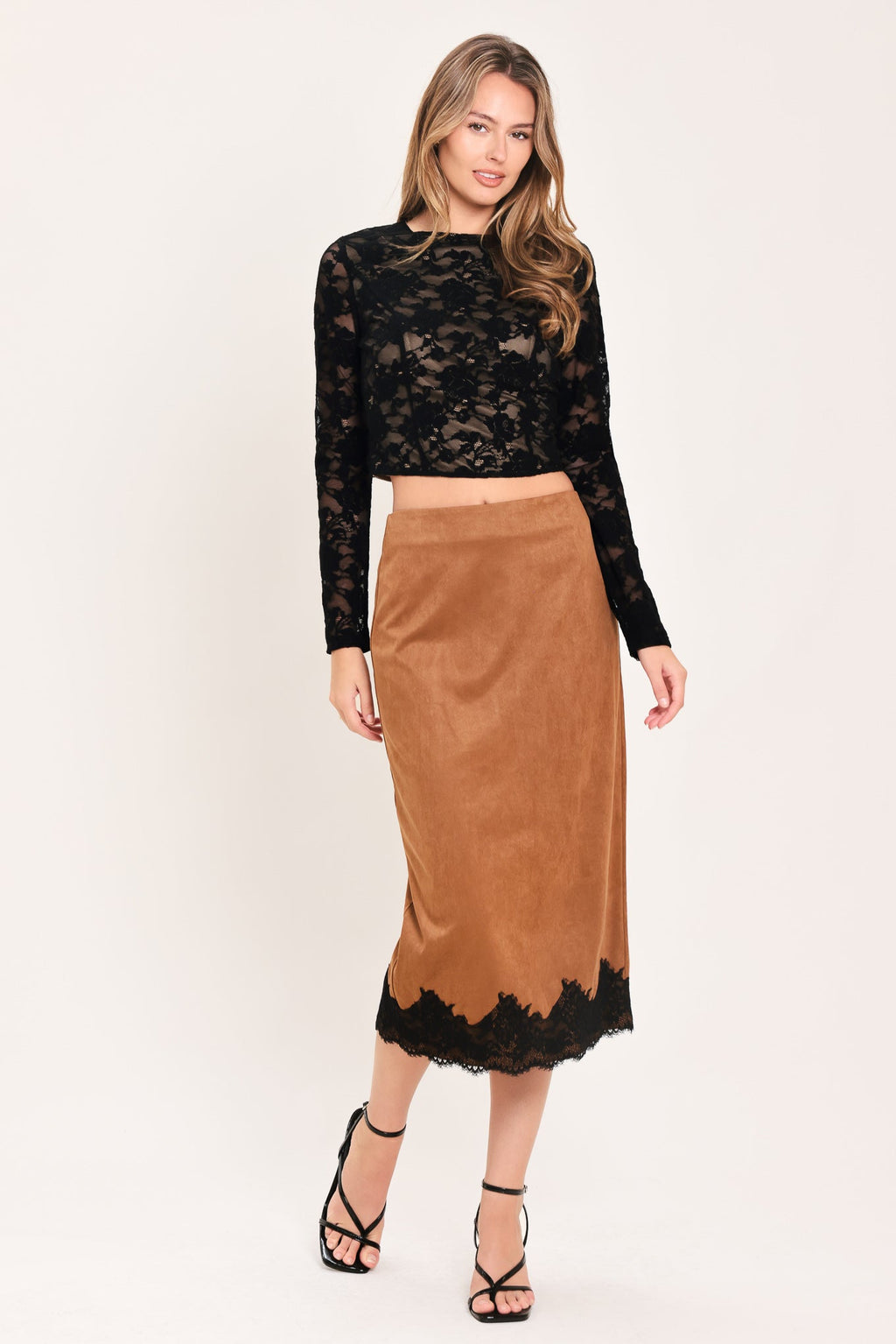 NOIR LACE MOONRISE WOVEN LACE CROP TOP — additional view 2
