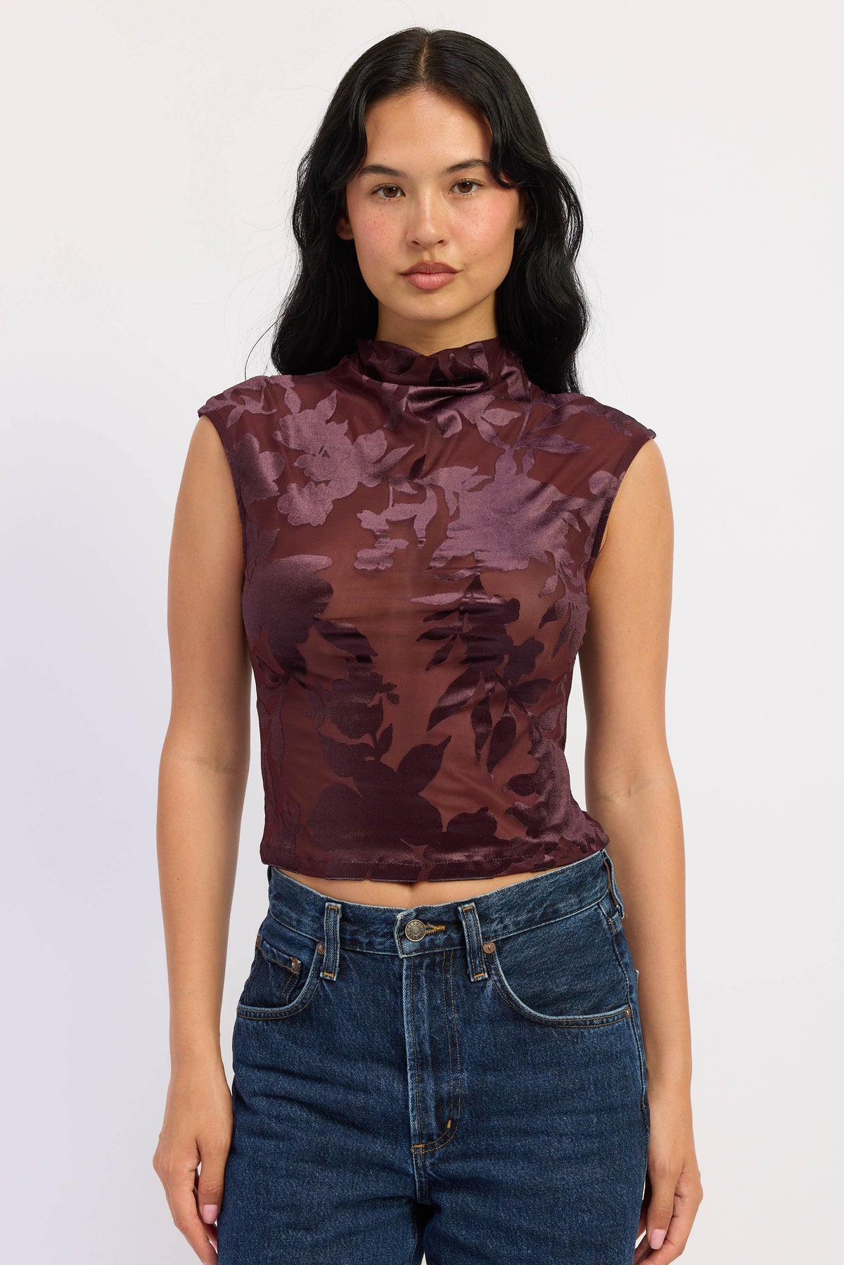 Lucia Mock-Neck Knit Top