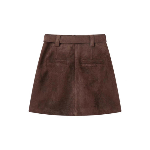 Coffee A-Line Mini Skirt — additional view 2