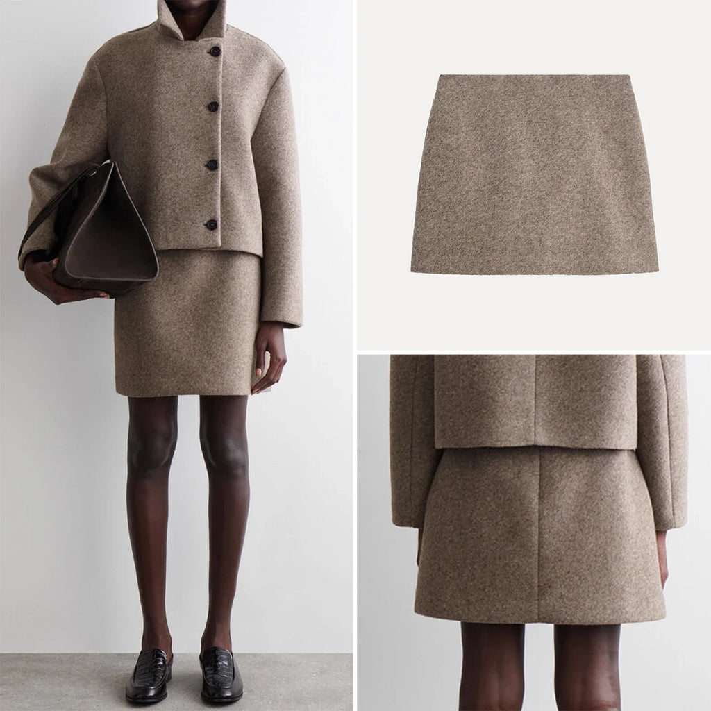 Brown A-Line Midi Skirt — additional view 5