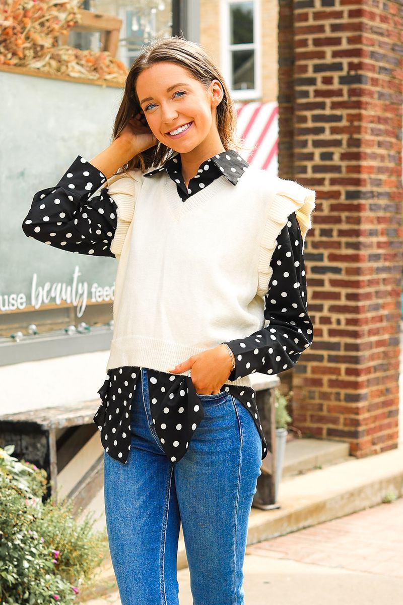 Kathryn Classic Button-Up, Polka-Dot — additional view 19