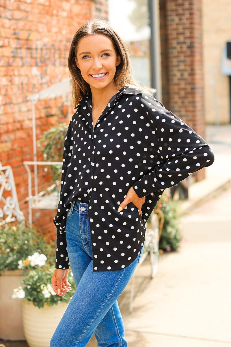 Kathryn Classic Button-Up, Polka-Dot — additional view 18