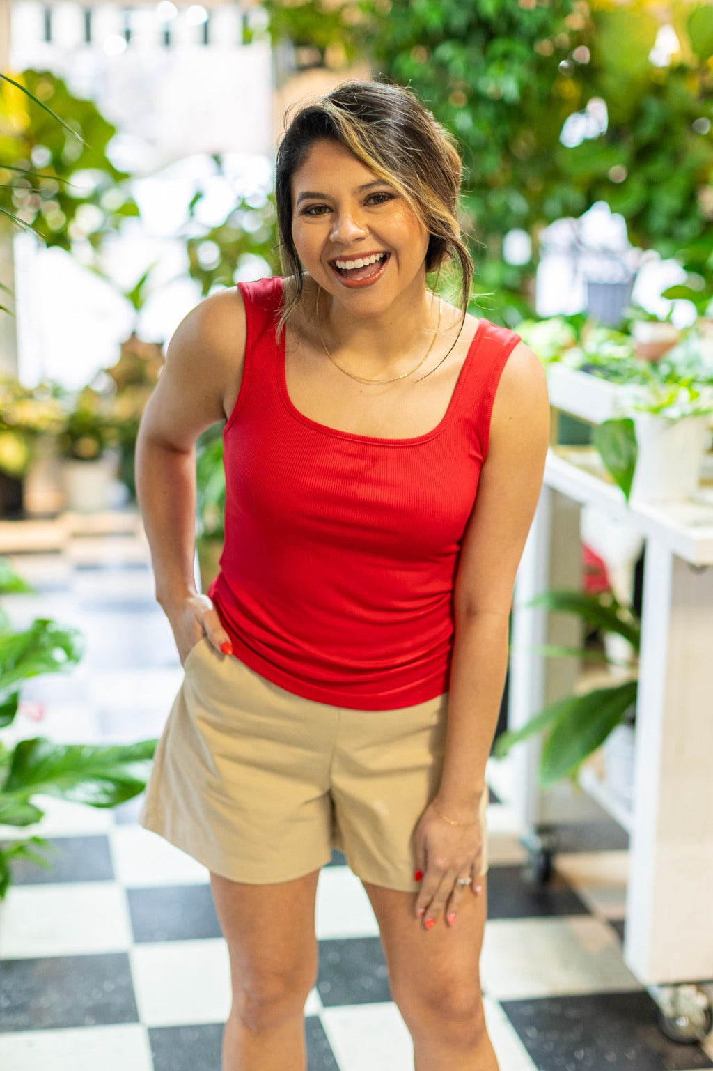 Bella Tank Top, True Red — additional view 6