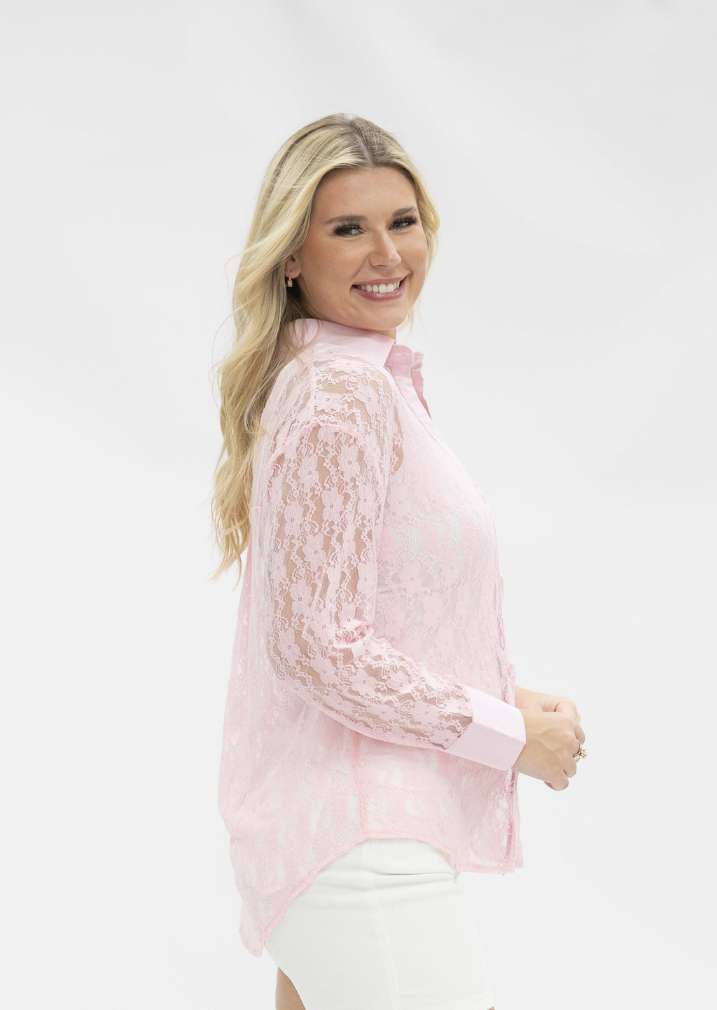 Kathryn Lace Shirt — Pink — additional view 2