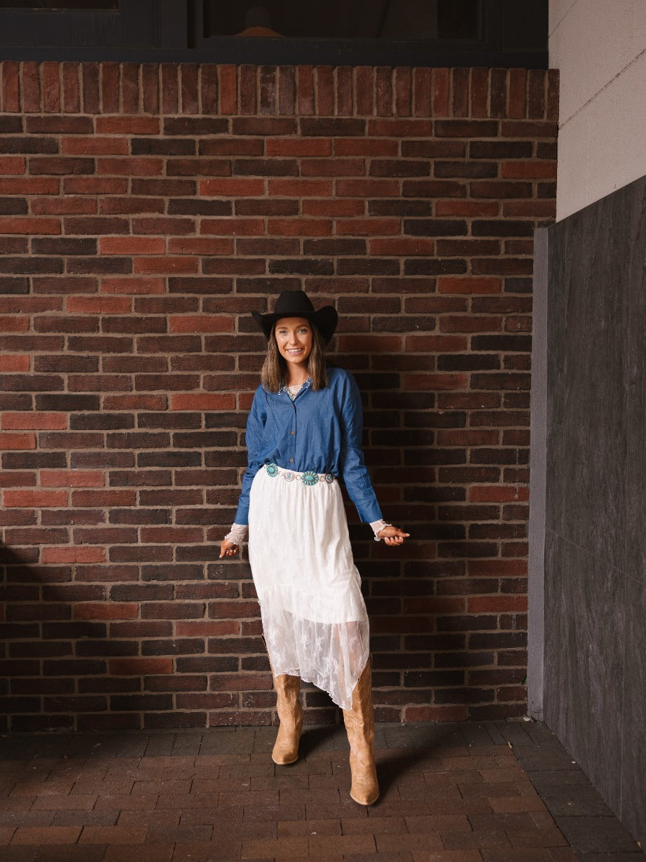 Kathryn Classic Button-Up, Chambray — additional view 7