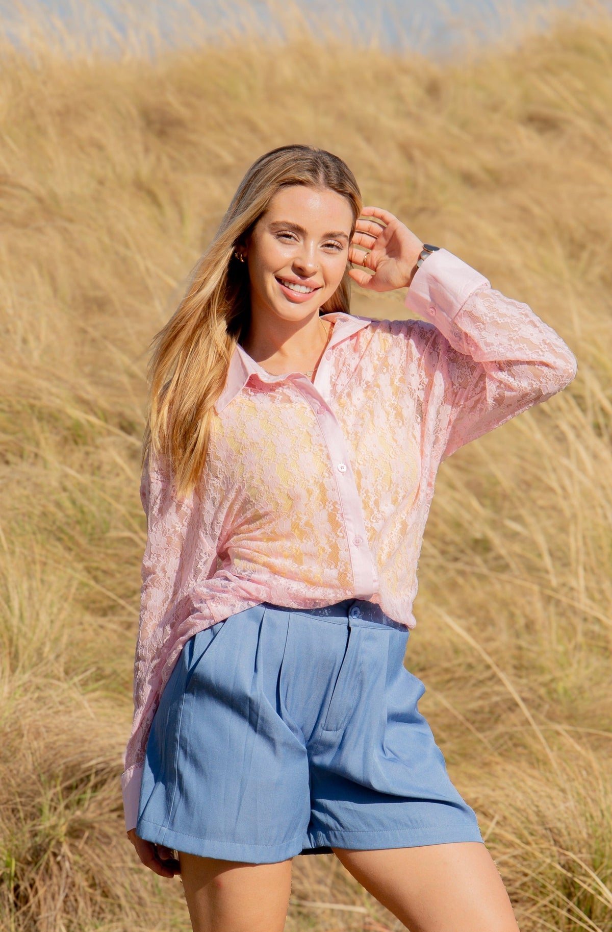 Kathryn Lace Shirt — Pink — additional view 11