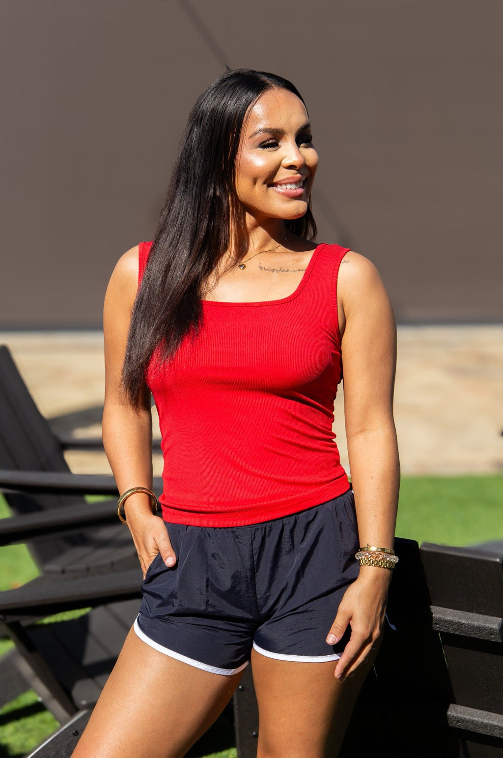 Bella Tank Top, True Red — additional view 2