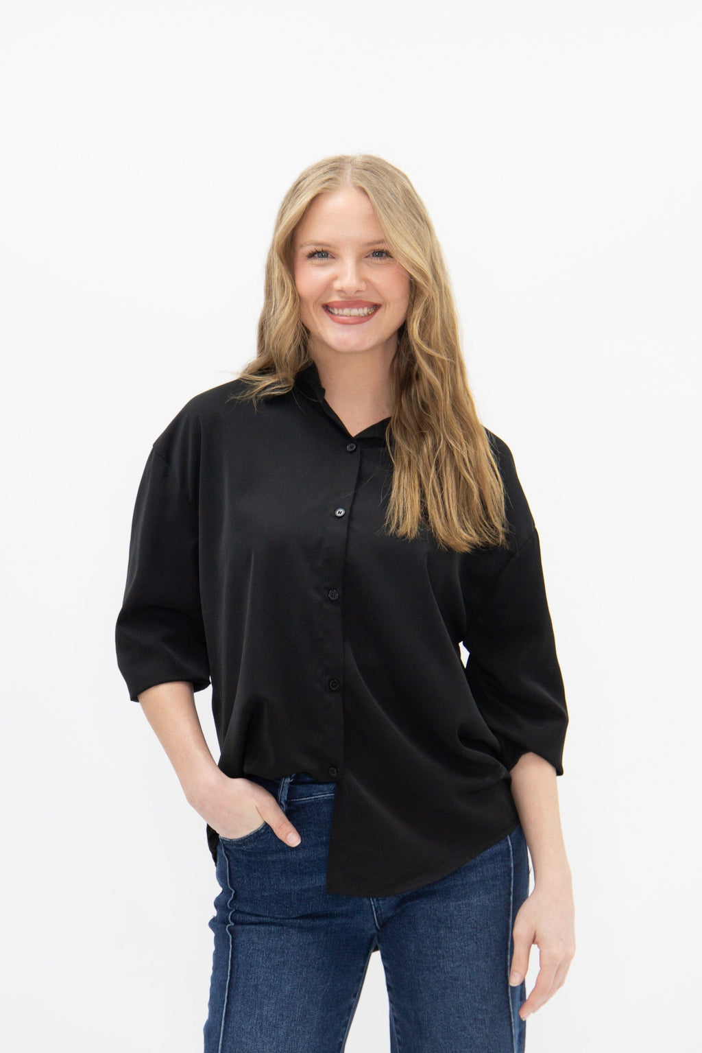 Kathryn Button-Up, Black — additional view 3
