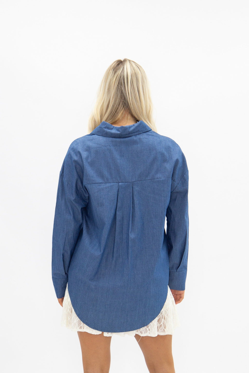 Kathryn Classic Button-Up, Chambray — additional view 5