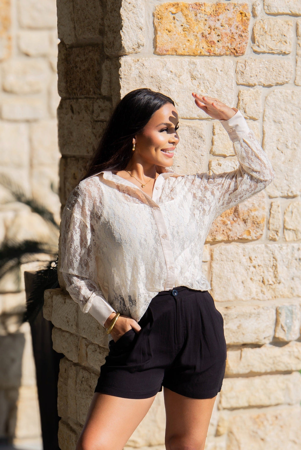 Kathryn Lace Shirt — Ivory — additional view 7