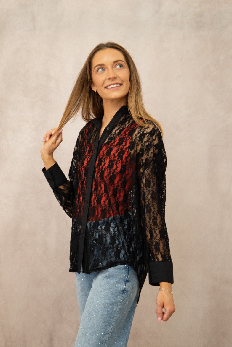 Kathryn Lace Shirt — Black — additional view 12