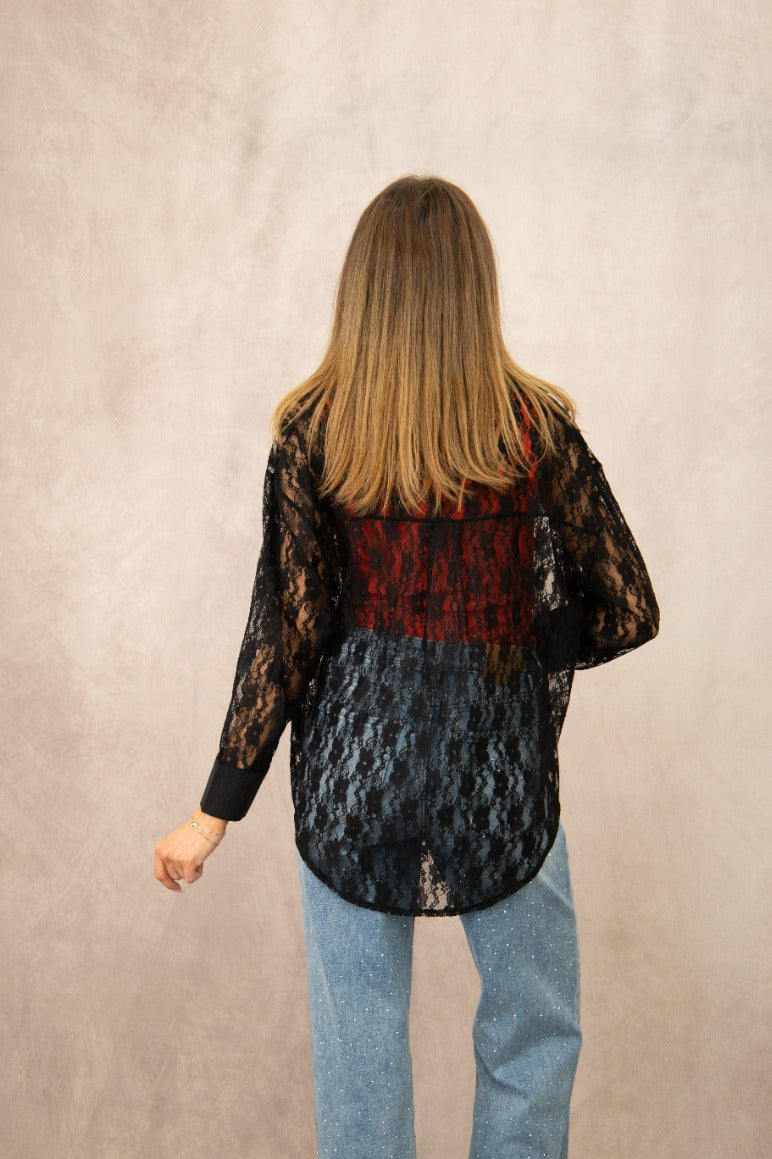 Kathryn Lace Shirt — Black — additional view 9