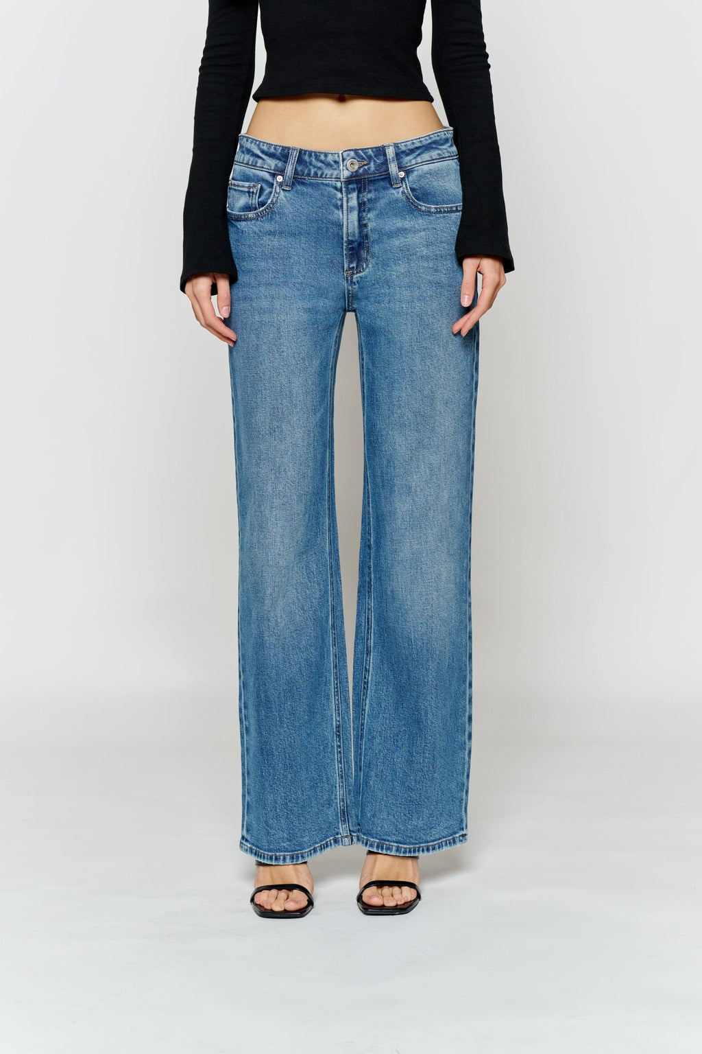 Mid Waist Relaxed Wide Leg Jeans — additional view 6