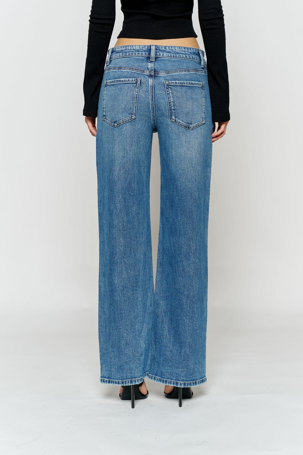 Mid Waist Relaxed Wide Leg Jeans — additional view 9