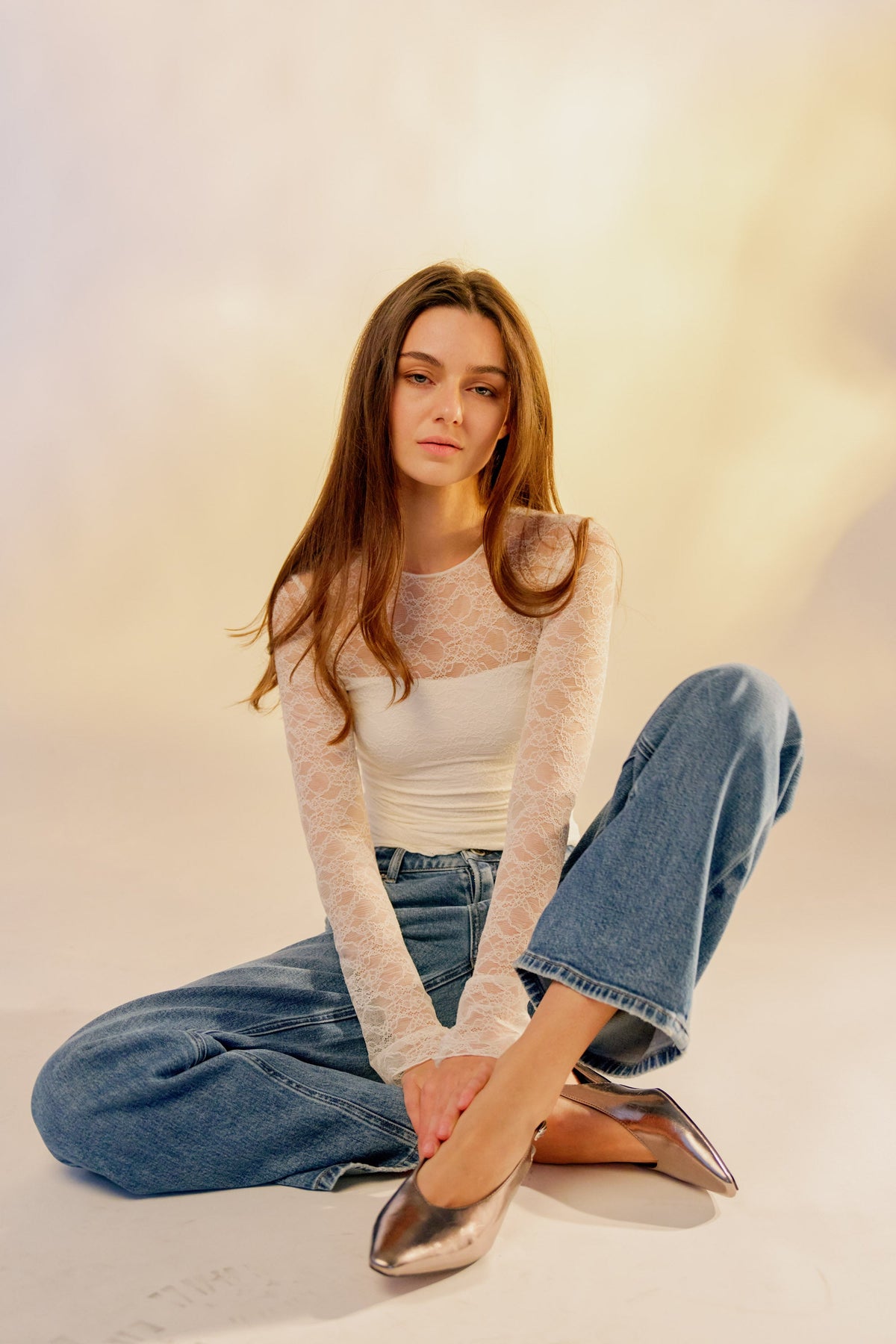 Mid Waist Relaxed Wide Leg Jeans — additional view 12
