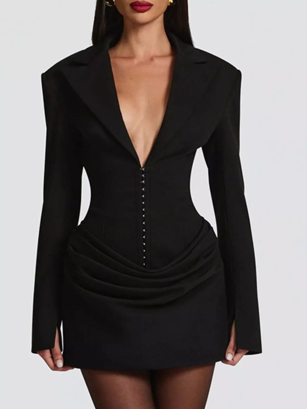 Long-Sleeve Blazer Mini Dress — additional view 8